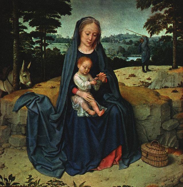 DAVID, Gerard The Rest on the Flight into Egypt sfgs Norge oil painting art
